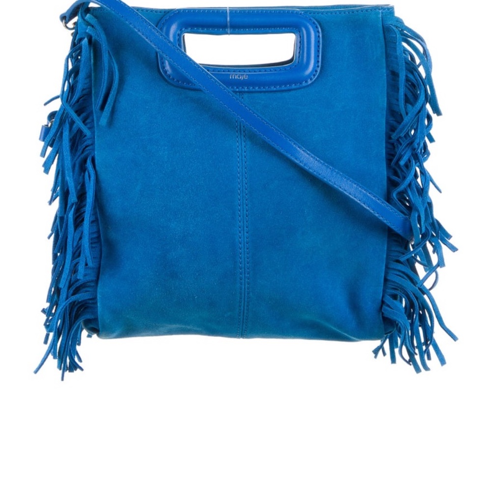 Maje Blue Fringe Women's Bag